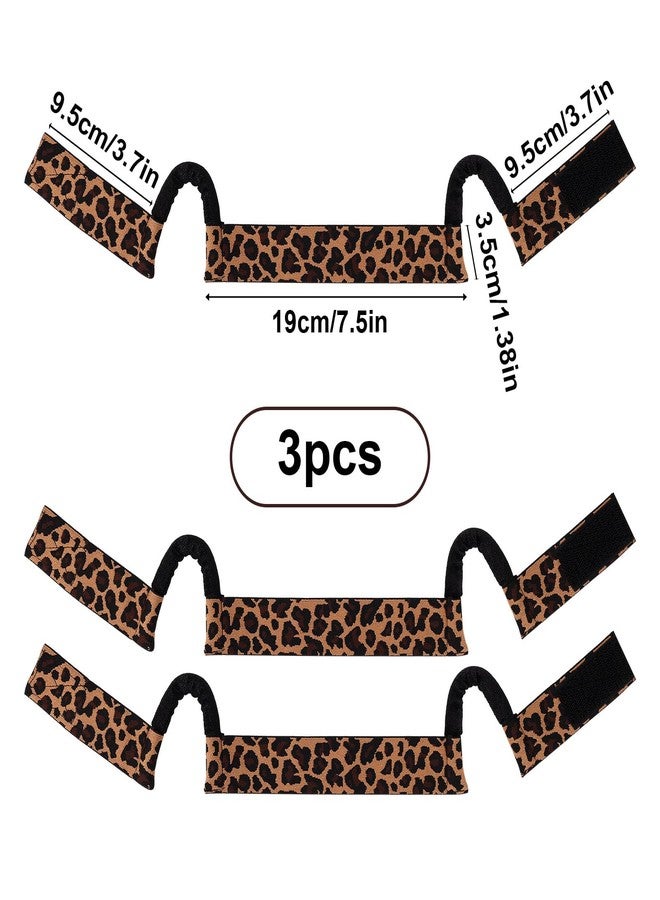 Penitue 3pcs Double Sided C Shaped Earless Wig Bands,Elastic Leopard Bow Print Melt Headband with Ear Cutouts Lace Melting Front Headpiece Band Accessories for Secure and Comfortable Wig Fit (Style 2) - Image 2